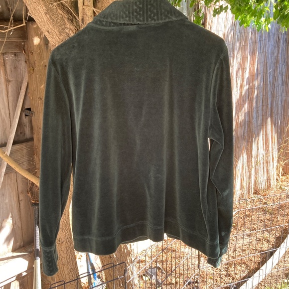 Vintage Green Velvet Button Up Shirt / Cardigan - Picture 5 of 8